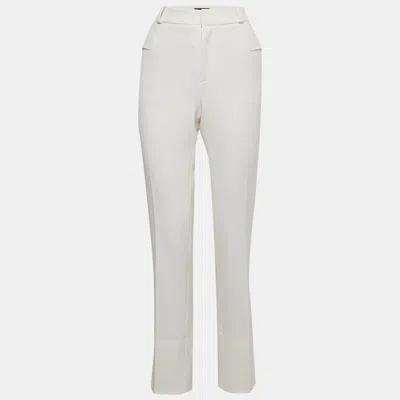 Roland Mouret X Net A Porter Off-white Crepe Straight Leg Trousers