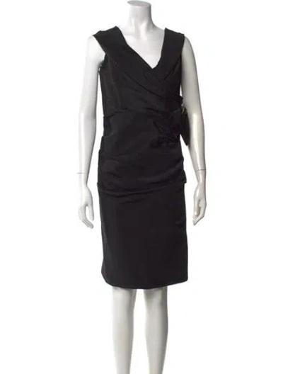 Pre-owned Roland Nivelais Silk Knee-length Dress In Black