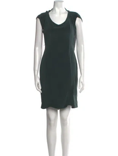 Pre-owned Roland Nivelais Silk Knee-length Dress In Green