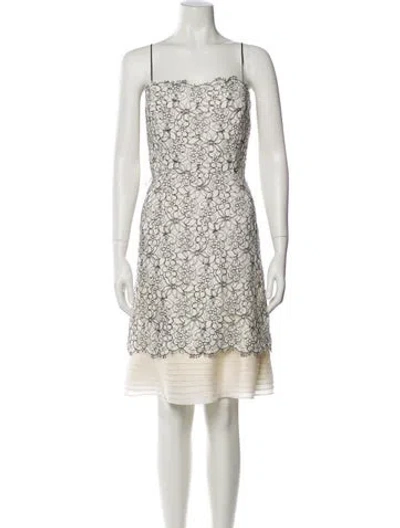 Pre-owned Roland Nivelais Silk Knee-length Dress In Neutral