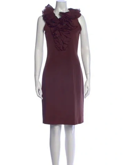 Pre-owned Roland Nivelais Silk Knee-length Dress In Purple