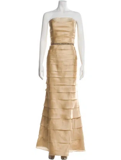 Pre-owned Roland Nivelais Silk Long Dress In Neutral