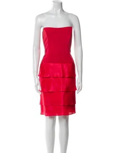 Pre-owned Roland Nivelais Silk Mini Dress In Red