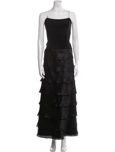 Pre-owned Roland Nivelais Square Neckline Long Dress In Blue