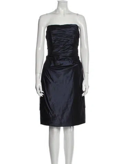 Pre-owned Roland Nivelais Strapless Mini Dress In Blue