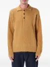 Rold Skov Basic Polo In Alpaca And Mohair Blend In Brown