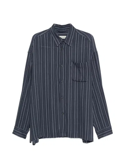 Rold Skov Slit Striped Shirt In Blue