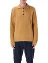 Rold Skov Basic Polo In Alpaca And Mohair Blend In Brown