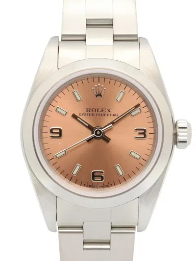 Pre-owned Rolex 10s Perpetual Date 25mm Watch In Pink