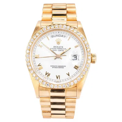 Pre-owned Rolex 1.20 Carat Diamond Yellow Gold President Mens Wristwatch