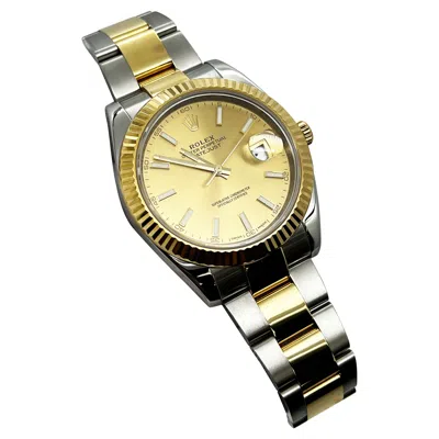 Pre-owned Rolex 126333 Datejust 41 Champagne Dial 18k Gold Steel Box Papers In Multi