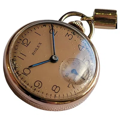 Pre-owned Rolex 14k Solid Rose Gold Pendant Ref 3959 1930s Rare Vintage Luxury Ra651 In Red