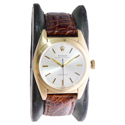 Pre-owned Rolex 14kt. Oyster Perpetual Rare "bubble Back" With Factory Original Dial 1948 In Multi