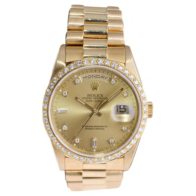 Pre-owned Rolex 18 Karat Gold With Diamond Bezel President Circa 1980's With Original Box In Multi
