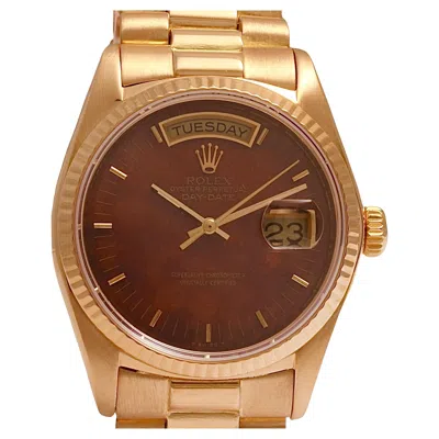 Pre-owned Rolex 18 Kt Collectors  President Wood Dial, Ref 18038 From 1978 In Multi
