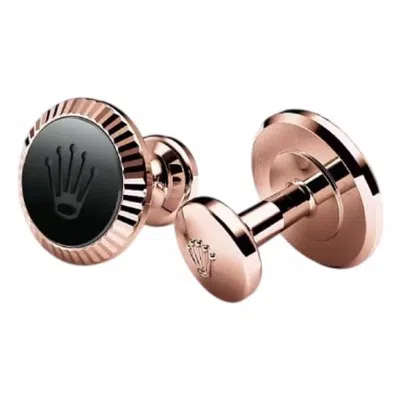 Rolex 18 Kt Everose Gold Fluted Cufflinks