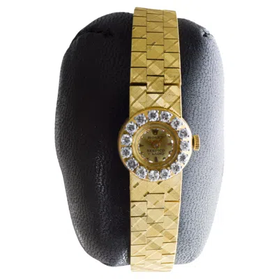 Pre-owned Rolex 18kt Gold Ladies Modernist Style For Serpico & Laino Diamond Bezel 1960's In Multi