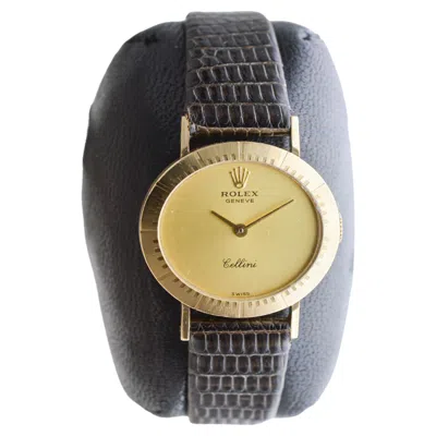 Pre-owned Rolex 18kt Solid Gold Cellini Series Ladies Watch In Original Condition 1980's In Multi