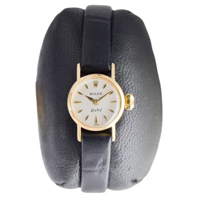 Pre-owned Rolex 18kt Solid Gold "orchid" Ladies Watch Circa 1958 In Purple