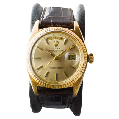 Pre-owned Rolex 18kt Solid Gold "president" Day-date Circa In Multi