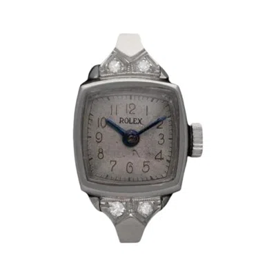 Pre-owned Rolex 1940's  Ladies Vintage Cocktail Watch - Platinum & Diamonds In Multi