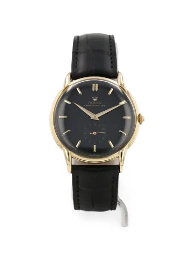 Pre-owned Rolex 1950 Chronometer 35mm Watch In Black