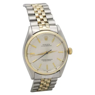 Pre-owned Rolex 1952-1961 Oyster 34 Perpetual Reference 1003 Two Tone Jubilee Band In Multi