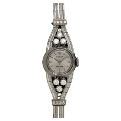 Pre-owned Rolex 1960's  Ladies Vintage Cocktail Watch - 18k White Gold & Diamonds
