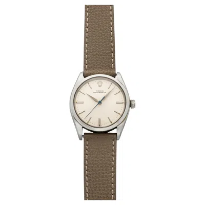 Pre-owned Rolex 1960  Oyster Perpetual 5552 Stainless Steel Silver Dial Automatic 34mm In Multiple