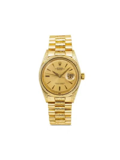 Pre-owned Rolex  Datejust 36mm In Champagne