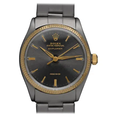 Pre-owned Rolex 1962  Explorer Ref. 5501 Vintage Mens Watch - Stainless Steel & 14k Gold In Multi