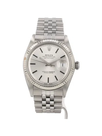 Pre-owned Rolex 1968s 36mm Datejust Folding Clasp Watch In Silver