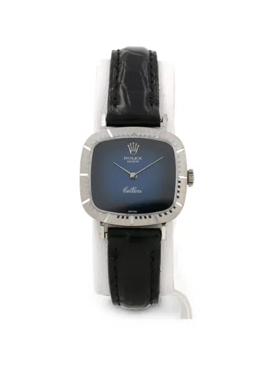 Pre-owned Rolex 1970 Cellini 23mm Watch In Blue