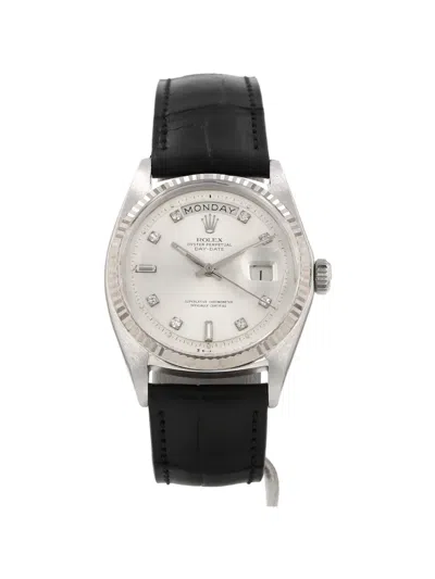 Pre-owned Rolex 1971s 36mm Day-date Striated Bezel Watch In Black