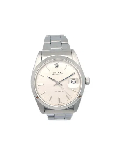 Pre-owned Rolex 1972  Oysterdate Precision 34mm In 银色