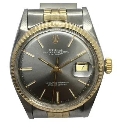 Pre-owned Rolex 1973 Vintage Gent's  Date Just 1601 Gray Silver Dial All Factory Original