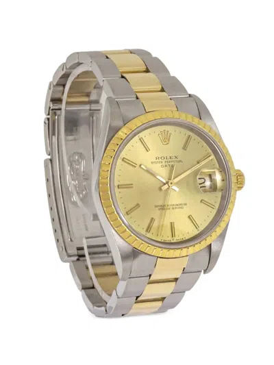 Pre-owned Rolex 1975 Oyster Perpetual Date 34mm Watch In Gold