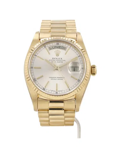 Pre-owned Rolex 1977 Day-date 36mm Watch In Silver