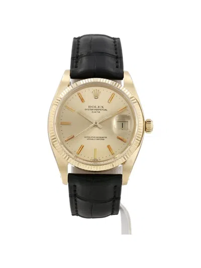 Rolex 1979 Oyster Perpetual Date 34mm Watch In Black