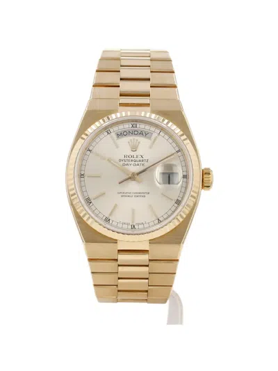 Pre-owned Rolex 1979 Oysterquartz Day-date 36mm Watch In Neutral