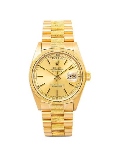 Pre-owned Rolex 1980s Day-date Watch 36mm In Gold