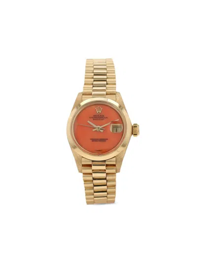 Pre-owned Rolex 1981  Lady-datejust 26mm In Orange