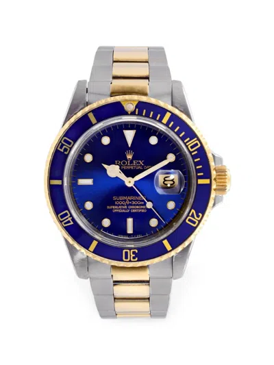 Pre-owned Rolex 1983 Submariner 40mm Watch In Blue
