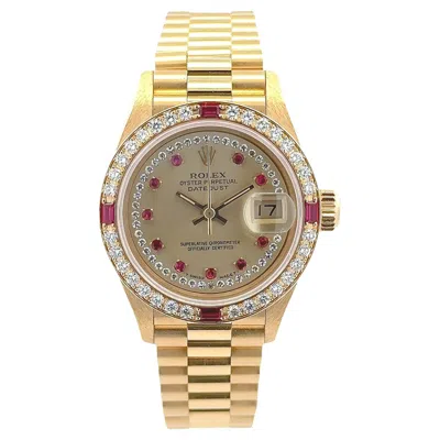 Pre-owned Rolex 1985  Lady-datejust Wristwatch In 18k Yellow Gold Ref: 69068