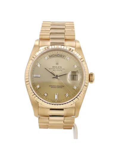 Pre-owned Rolex 1986 Day-date 36mm Watch In Gold