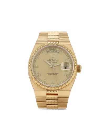 Pre-owned Rolex 1986  Oysterquartz Day Date 36mm In Gold