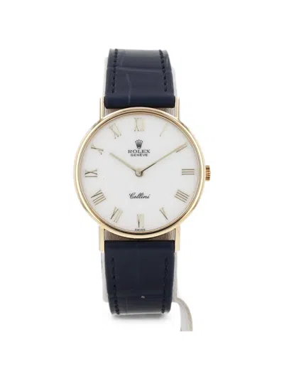 Pre-owned Rolex 1987 Cellini 32mm Watch In White
