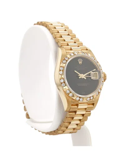 Pre-owned Rolex 1988 Datejust Lady Diamonds 26mm Watch In Black