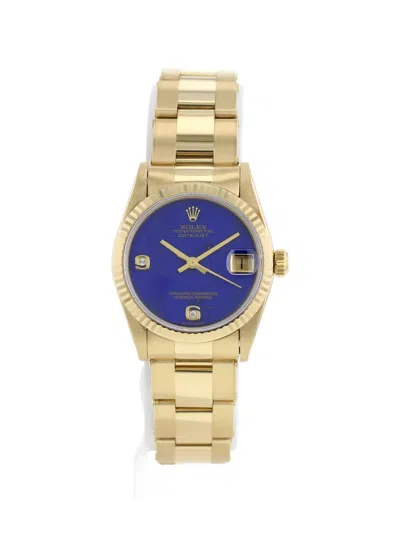 Pre-owned Rolex 1990 Datejust 31mm Watch In Blue