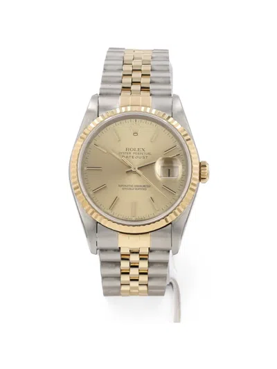 Pre-owned Rolex 1990 Datejust 36mm Watch In Gold